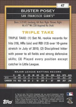 2011 Topps Triple Threads - Sepia #47 Buster Posey Back