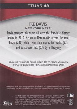 2011 Topps Triple Threads - Unity Relic Autographs #TTUAR-48 Ike Davis Back