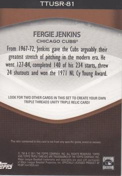 2011 Topps Triple Threads - Unity Relics #TTUSR-81 Fergie Jenkins Back