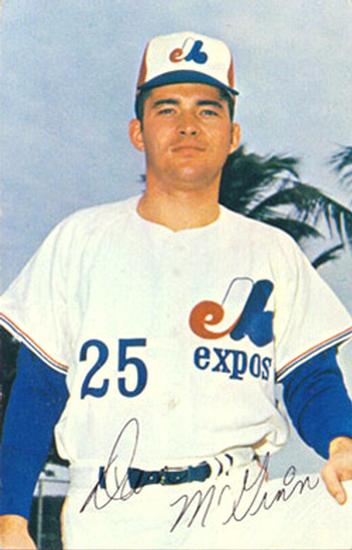 1969 Montreal Expos Postcards #3 Dan McGinn Front