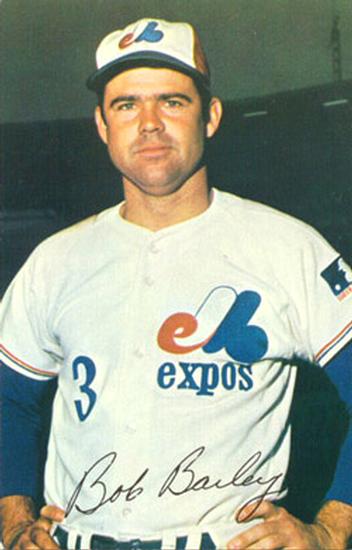 1969 Montreal Expos Postcards #6 Bob Bailey Front