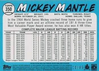 2011 Topps - Mickey Mantle Reprint Relics #350 Mickey Mantle Back