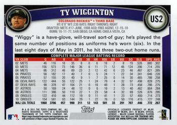 2011 Topps Update #US2 Ty Wigginton Back