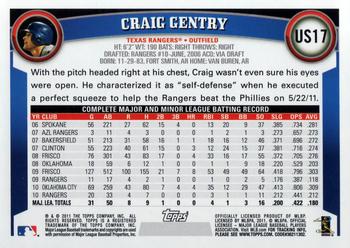2011 Topps Update #US17 Craig Gentry Back