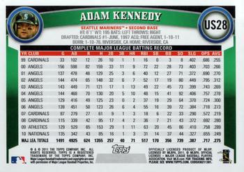 2011 Topps Update #US28 Adam Kennedy Back