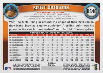 2011 Topps Update #US48 Scott Hairston Back