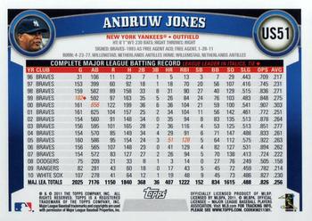 2011 Topps Update #US51 Andruw Jones Back