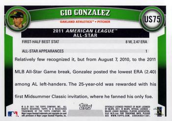 2011 Topps Update #US75 Gio Gonzalez Back