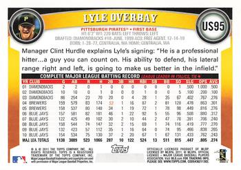 2011 Topps Update #US95 Lyle Overbay Back