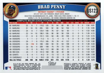 2011 Topps Update #US123 Brad Penny Back