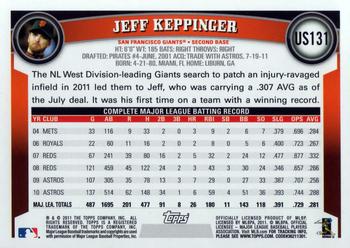 2011 Topps Update #US131 Jeff Keppinger Back