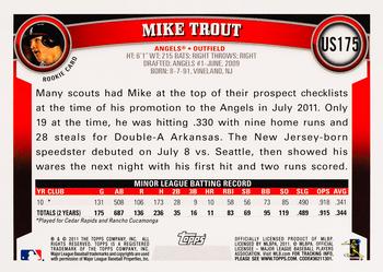 2011 Topps Update #US175 Mike Trout Back