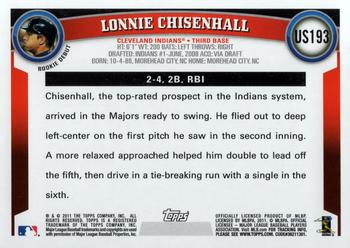 2011 Topps Update #US193 Lonnie Chisenhall Back