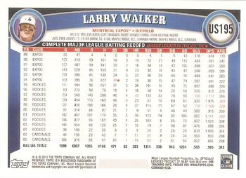2011 Topps Update #US195 Larry Walker Back