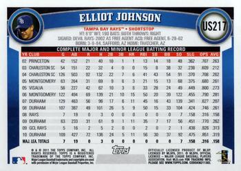 2011 Topps Update #US217 Elliot Johnson Back