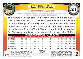 2011 Topps Update #US241 Brandon Wood Back