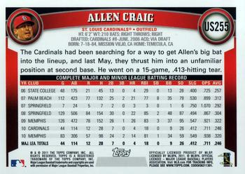 2011 Topps Update #US255 Allen Craig Back