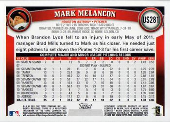 2011 Topps Update #US281 Mark Melancon Back