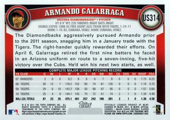 2011 Topps Update #US314 Armando Galarraga Back
