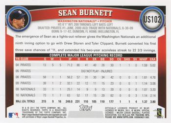 2011 Topps Update #US102 Sean Burnett Back