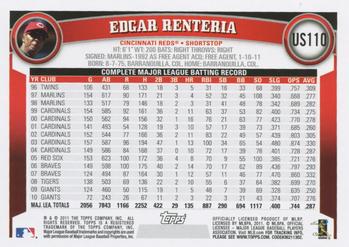2011 Topps Update #US110 Edgar Renteria Back