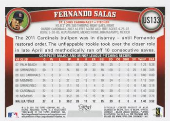2011 Topps Update #US133 Fernando Salas Back