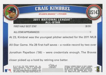 2011 Topps Update #US143 Craig Kimbrel Back