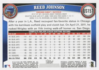2011 Topps Update #US157 Reed Johnson Back