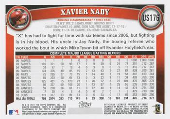 2011 Topps Update #US176 Xavier Nady Back