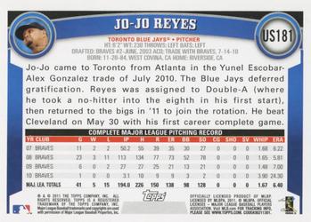 2011 Topps Update #US181 Jo-Jo Reyes Back