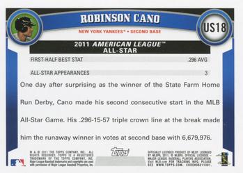 2011 Topps Update #US18 Robinson Cano Back