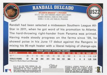 2011 Topps Update #US22 Randall Delgado Back