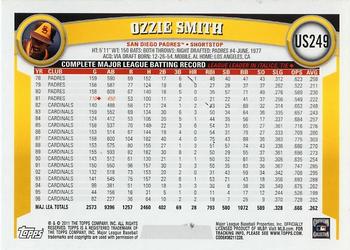 2011 Topps Update #US249 Ozzie Smith Back