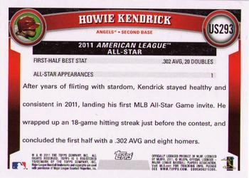 2011 Topps Update #US293 Howie Kendrick Back