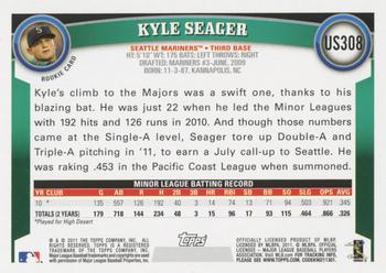 2011 Topps Update #US308 Kyle Seager Back