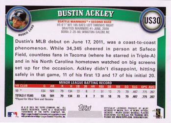 2011 Topps Update #US30 Dustin Ackley Back