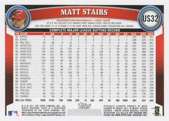 2011 Topps Update #US32 Matt Stairs Back