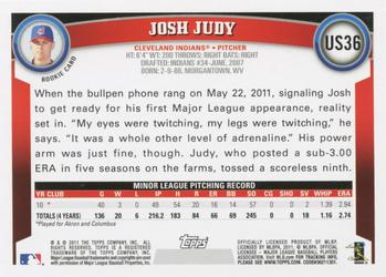 2011 Topps Update #US36 Josh Judy Back