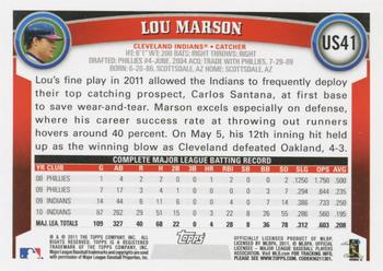 2011 Topps Update #US41 Lou Marson Back