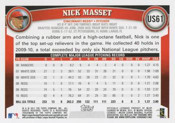 2011 Topps Update #US61 Nick Masset Back