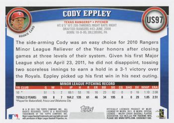 2011 Topps Update #US97 Cody Eppley Back