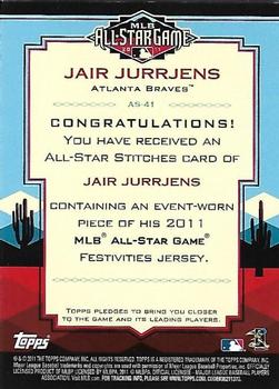 2011 Topps Update - All-Star Stitches #AS-41 Jair Jurrjens Back