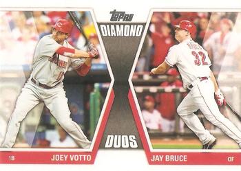 2011 Topps Update - Diamond Duos #DD-8 Joey Votto / Jay Bruce Front