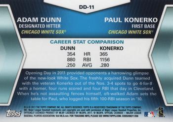 2011 Topps Update - Diamond Duos #DD-11 Adam Dunn / Paul Konerko Back