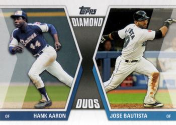 2011 Topps Update - Diamond Duos #DD-20 Hank Aaron / Jose Bautista Front