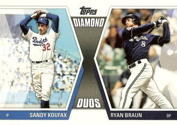 2011 Topps Update - Diamond Duos #DD-30 Sandy Koufax / Ryan Braun Front