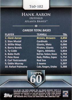 2011 Topps Update - Topps 60 #T60-102 Hank Aaron Back