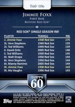 2011 Topps Update - Topps 60 #T60-106 Jimmie Foxx Back