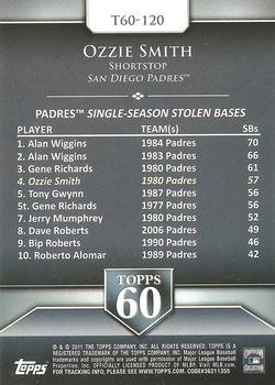 2011 Topps Update - Topps 60 #T60-120 Ozzie Smith Back