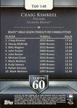 2011 Topps Update - Topps 60 #T60-148 Craig Kimbrel Back